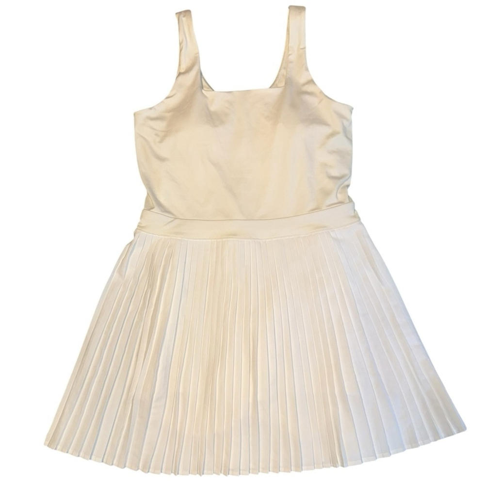 All In Motion White Pleated Active Dress with Built-In Shorts | Size M | NWT